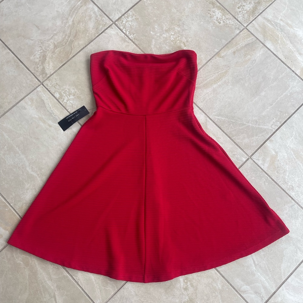 The Limited Strapless Red Mini Dress